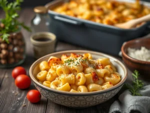 L’art des macaronis → Les macaronis gratinés sont un plat réconfortant apprécié de toute la famille.