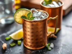 L’essor du cocktail moscow mule → Le cocktail moscow mule est une boisson rafraîchissante au gingembre et citron vert.