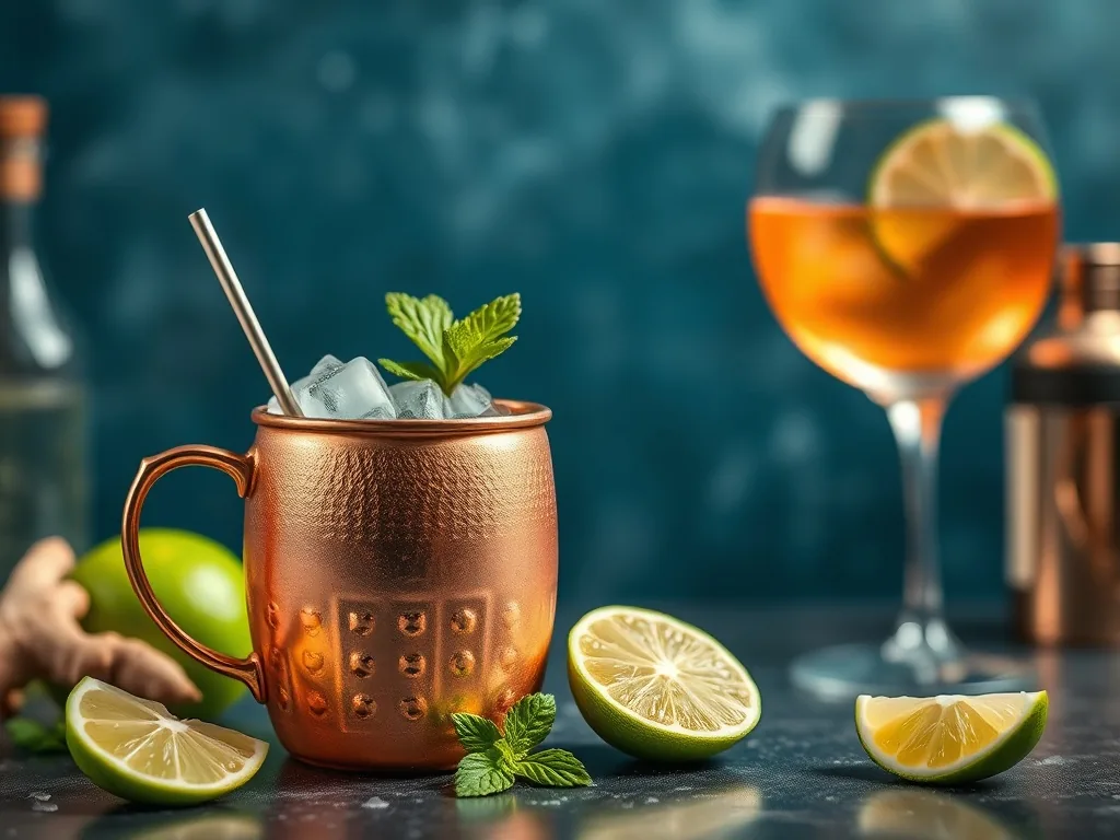 L’art de mixer : – cocktail moscow mule → Le cocktail moscow mule est une boisson rafraîchissante au gingembre et citron vert.