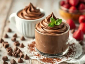 – mousse au chocolat → La mousse au chocolat maison est légère, intense et très gourmande : une analyse approfondie