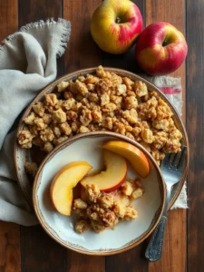 Delicieux Crumble au Pomme : Recette Facile et Savoureuse